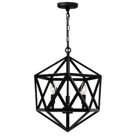 Cwi Lighting Amazon 3 Light Up Pendant With Black Finish 9641P17-3-101